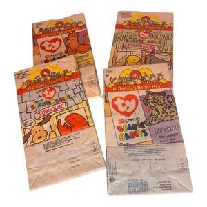 Vintage McDonald's Happy Meal Bags Ty Teenie Beanie Babies Clubhouse 90s Lot 16